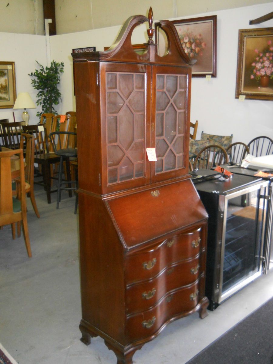 Antique Mahogany Secretarys Desk with Bookcase Hutch