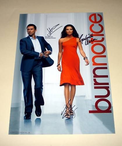 Burn Notice Cast x3 PP Signed Poster 12x8 Anwar