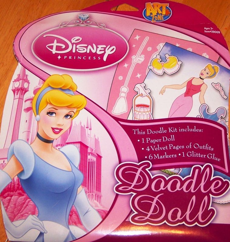 Disney Princess Doodle Velvet Art Paper Doll Cinderella