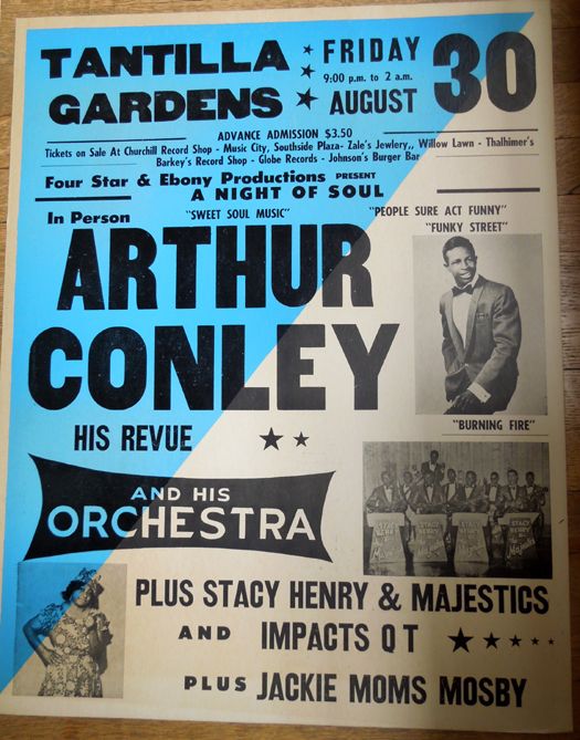 ARTHUR CONLEY Original 1968 Cardboard R&B Concert Poster RICHMOND, VA 