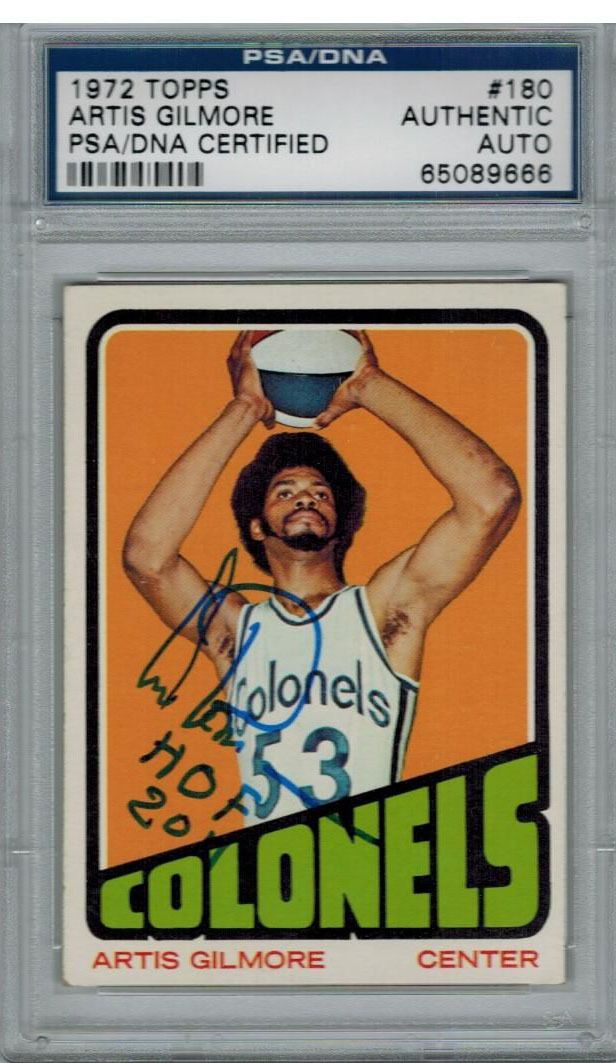 PSA DNA Artis Gilmore Signed Colonels 1972 73 Topps Rookie RC Card 180 