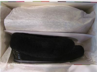 Coach Arleen Black Black Shearling Slipper Size 8 Euro 39