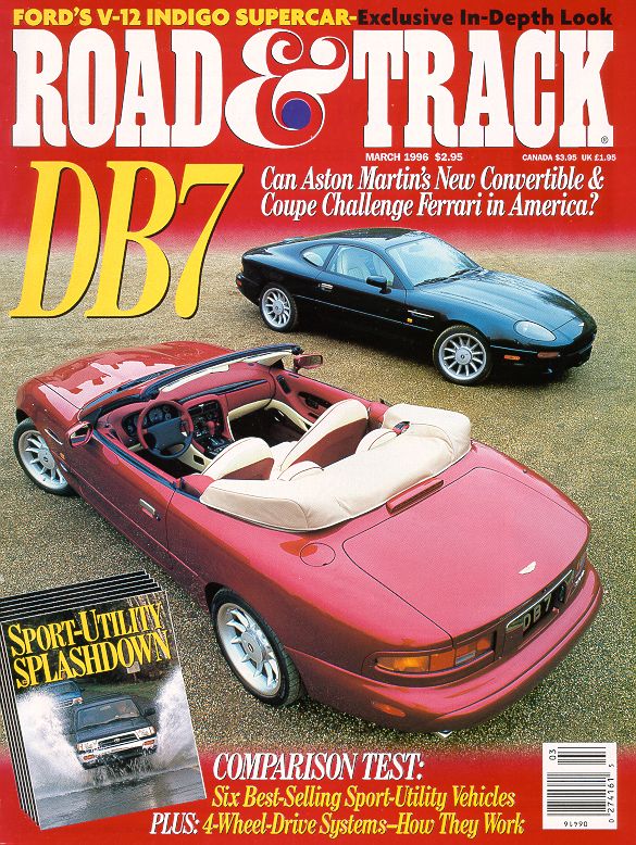 Road & Track 3/96 Aston Martin DB7 Volante Acura CL RL Nissan Maxima 