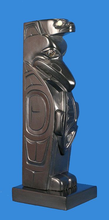 Fine Haida Argillite Totem Pole Northwest Coast Art