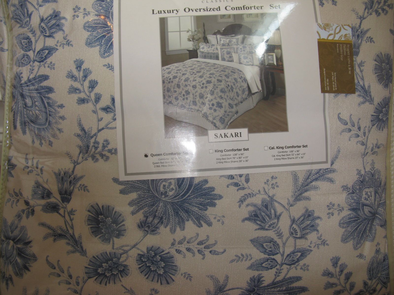 Austin Horn Classics Sakari Blue Toile 5P King Comforter Pillow Set $ 