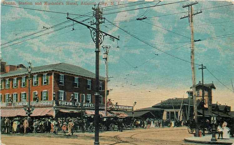 Atlantic City NJ Pennsylvania Railroad Station Depot Kuehnles Hotel 