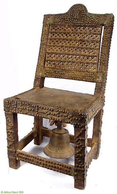 Asante Chiefs Chair Throne with Bell Under Seat Africa