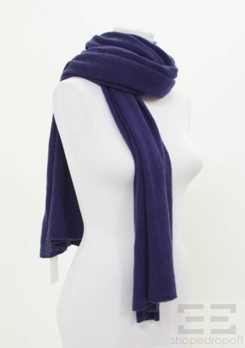 Autumn Cashmere Royal Blue & Black Ruffle Cashmere Scarf Set