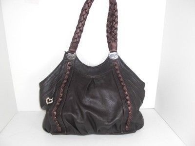 Brighton Dark Brown Bronze Avery Leather Tote Handbag Purse Authentic