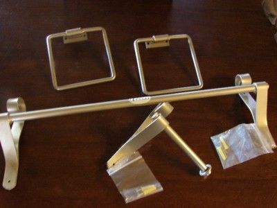   virillo brushed nickel 4 piece 26 towel bar set nwt $ 145 00 value