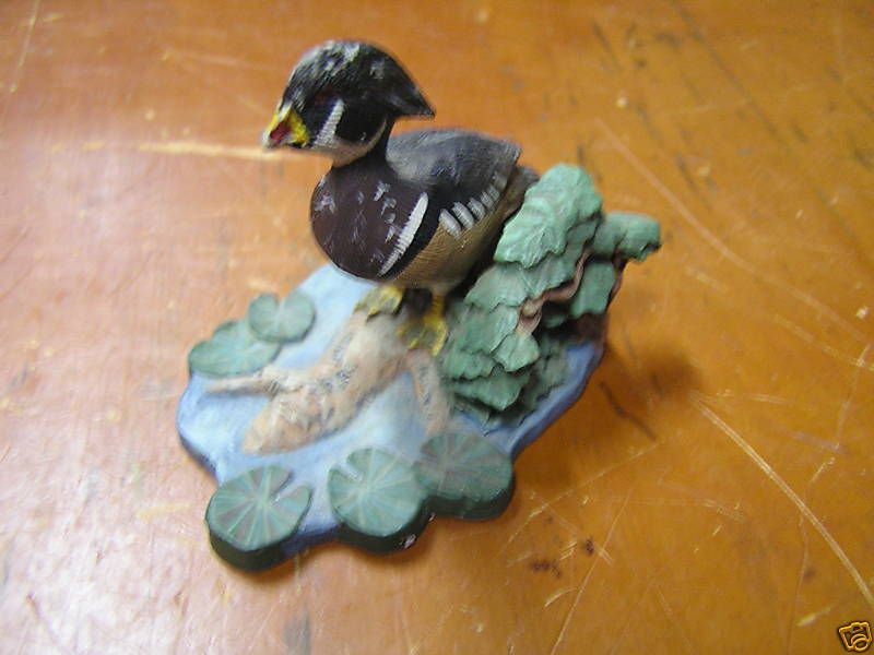 Avon Figurine 1989 Wood Duck Bisque Minature Figurine