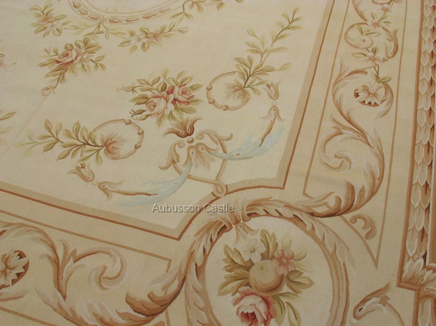 TAPIS de AUBUSSON MAIN 400x300CM ~ Antiquaires Français Pastels FREE 