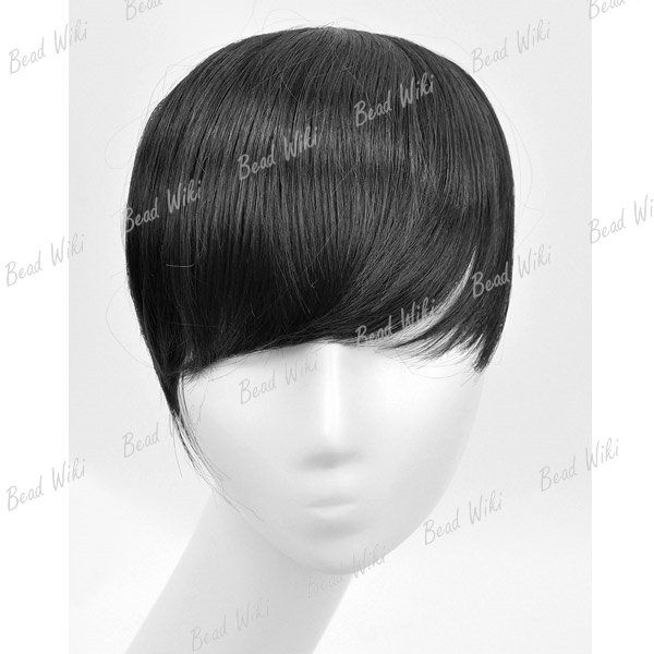 Black Brown Bang Fringe Hairpin Hoop Headband Clip on Extension 