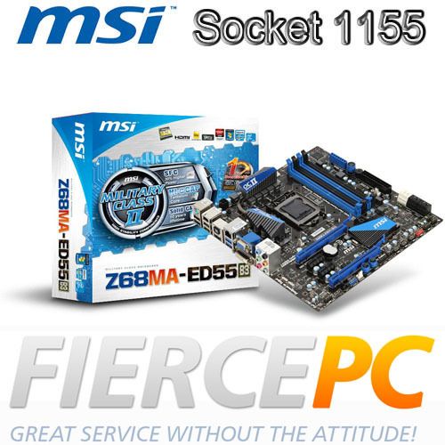MSI Z68MA ED55 B3 Intel Z68 SKT 1155 MATX Motherboard