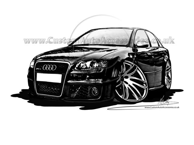   one A4 (210mm x 297mm) print of the above cartoon car caricature