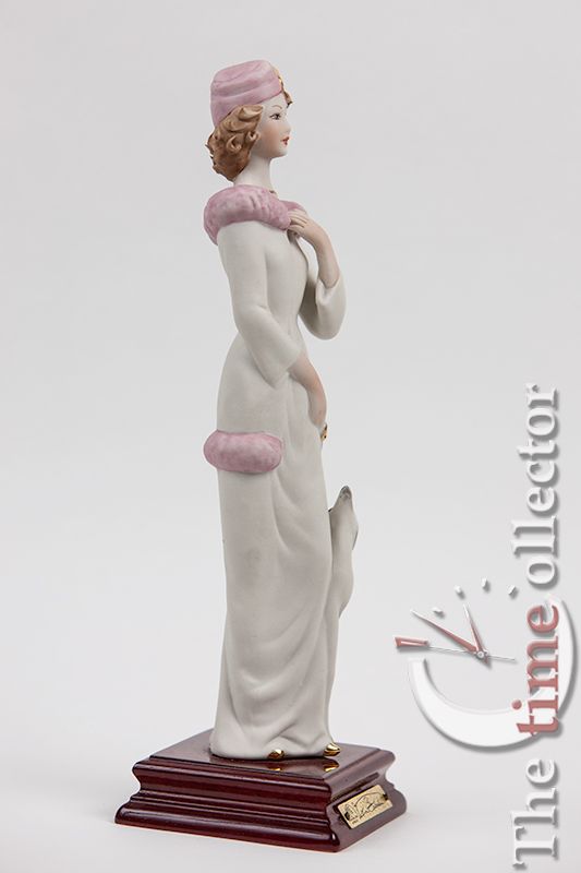 Vittorio Sabadin Elegant Lady With Her Dog Porcelain Figurine