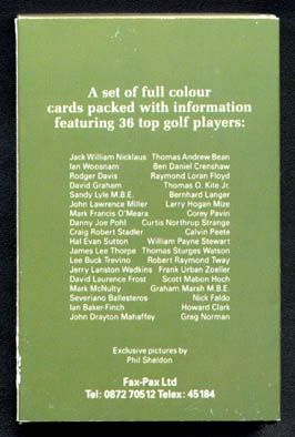 1986 Fax Pax Golf PGA Set Factory 36 Norman Nicklaus