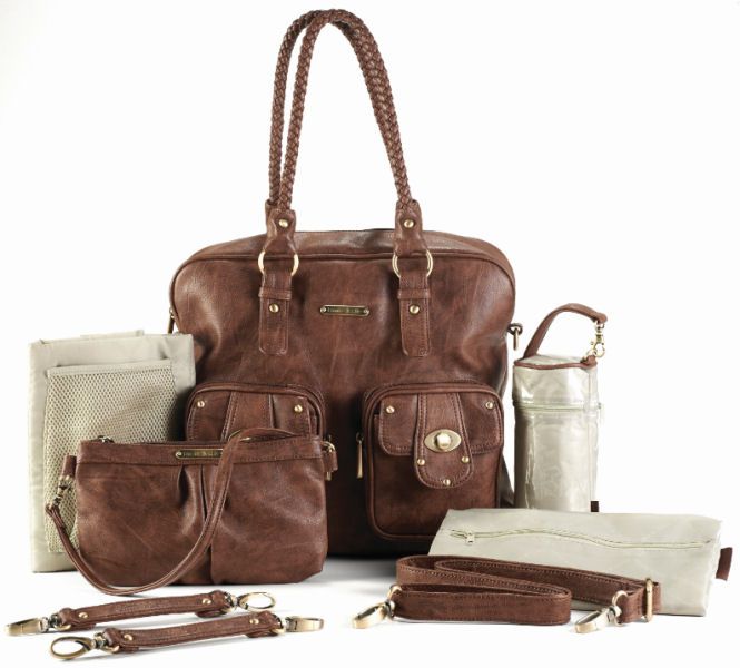 Timi & Leslie Faux Leather Baby Diaper Bag Rachel Caramel NEW TL 221 