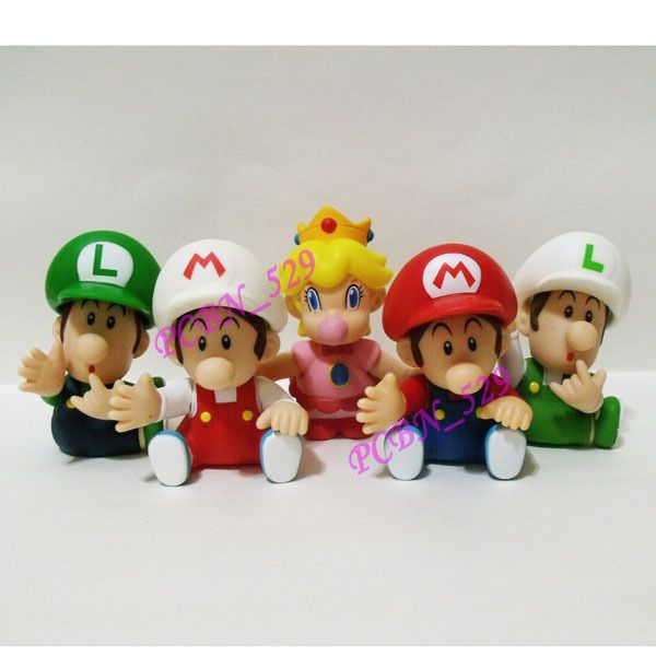   Bros Action Figure Baby Mario Fire Mario Luigi Fire Luigi Peach