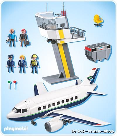 Playmobil® Cargo and Passenger Plane Tower Airport Set 5261 Brand New 