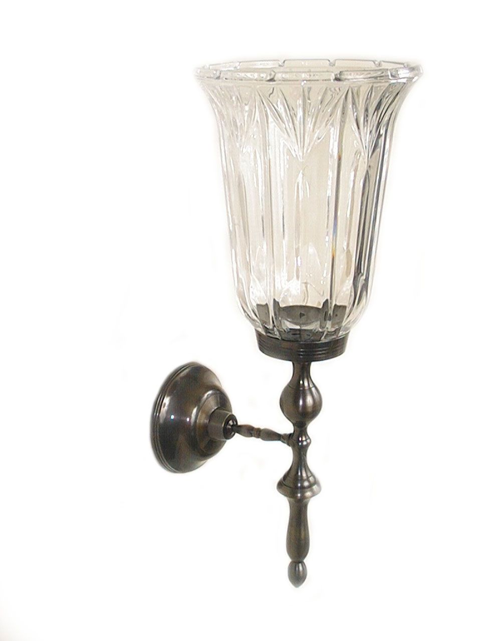 12 Crystal Glass Wall Sconce Candle Holder Set of 2