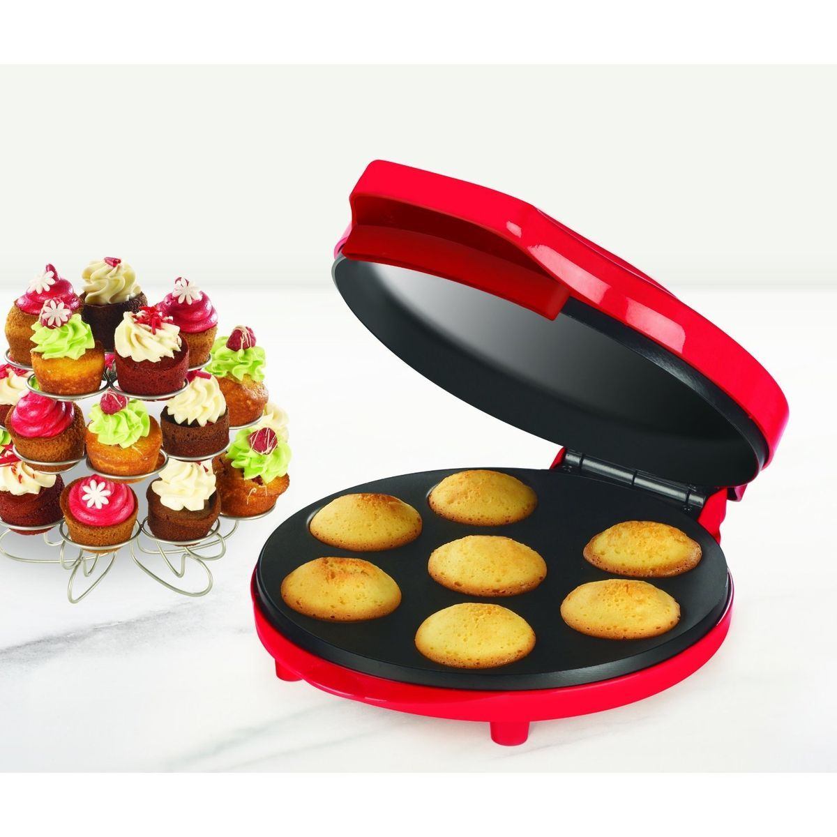 Bella 13465 Electric Bakeware Cookware Mini Cupcake Maker Red NIB