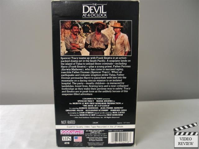 The Devil at 4 OClock VHS Spencer Tracy Frank Sinatra Kerwin Mathews 