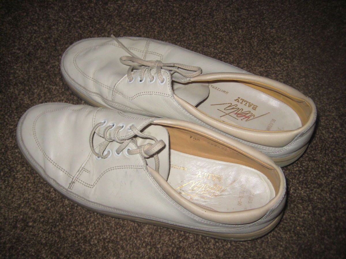 Vintage Bally Shoes White Leather Bally Switzerland Bally White Shoes 