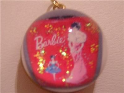 VINTAGE RED BARBIE DOLL CASE SILVER BUBBLE CHARM FOR BRACELET