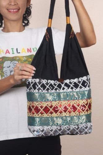 Colorful Thai Silk Hippie Boho Shoulder Sling Hand Bag