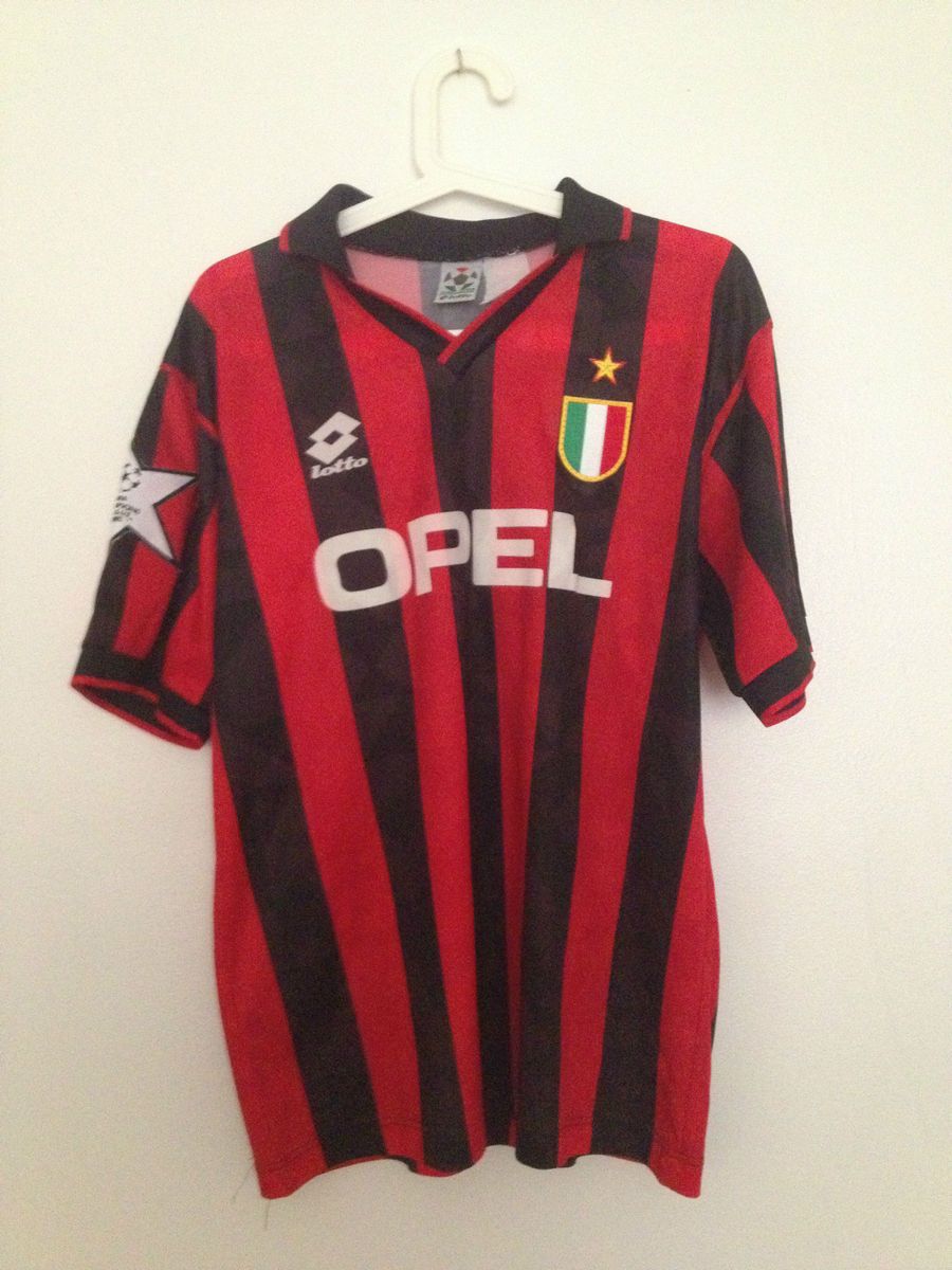   rare 94 95(H) AC MILAN UCL shirt #3 Maldini. Baggio, Boban, Van Basten