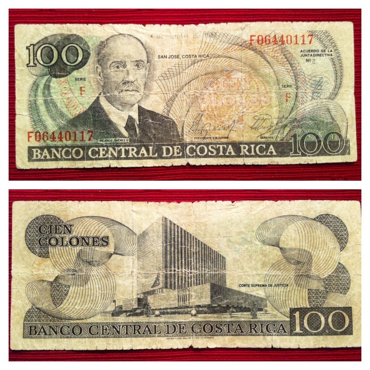 100 Colons Banco Central de Costa Rica