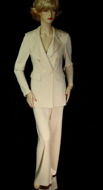 1590 NWT ST JOHN MILANO KNIT PANT SUIT SZ 12 TAHITIAN PEARL 