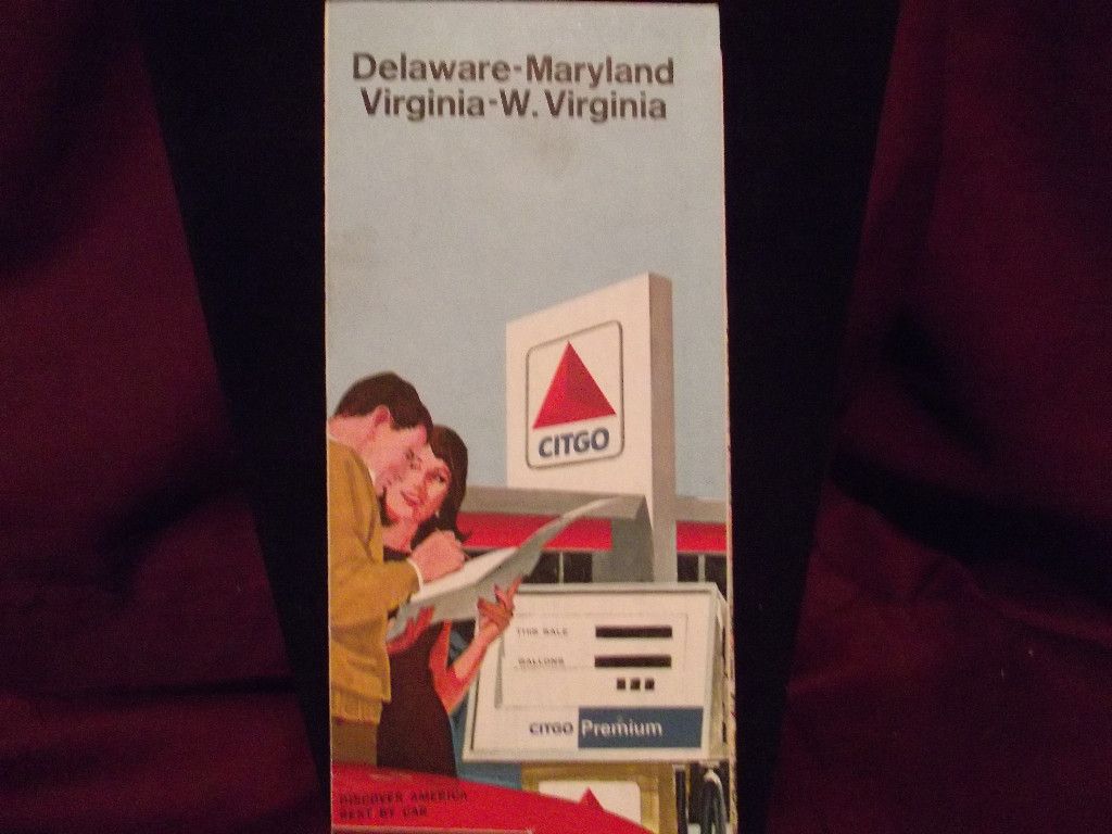    Citgo Oil Co Travel Map Del Md Va WVa Ed McMahon Barbara Walters Pix