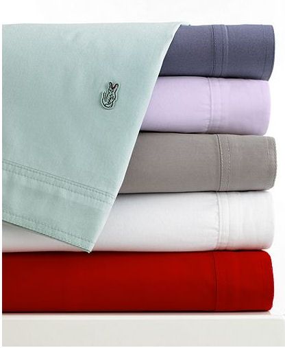 LACOSTE   Brushed Twill Chilli Pepper Two Standard Pillowcases