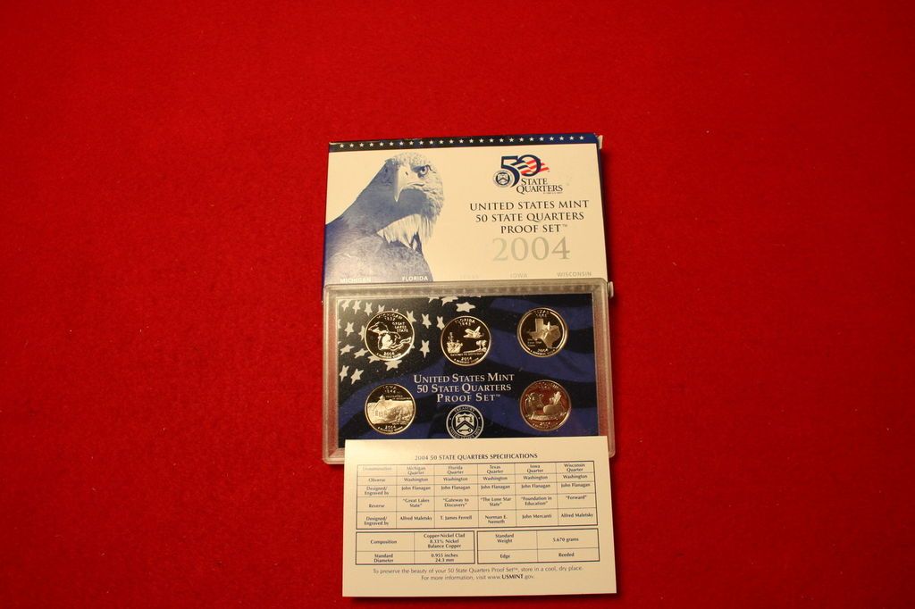 2004 5 piece proof set 100 available  left $ 7 00 