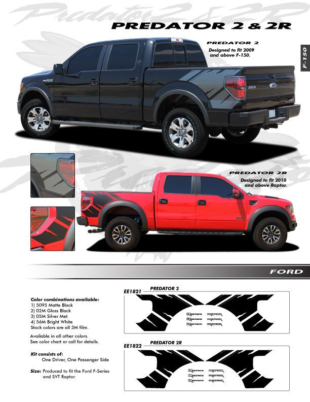   F150 RAPTOR MODELS Graphics Kit Decals 1822 Emblems Trim 2010 2012