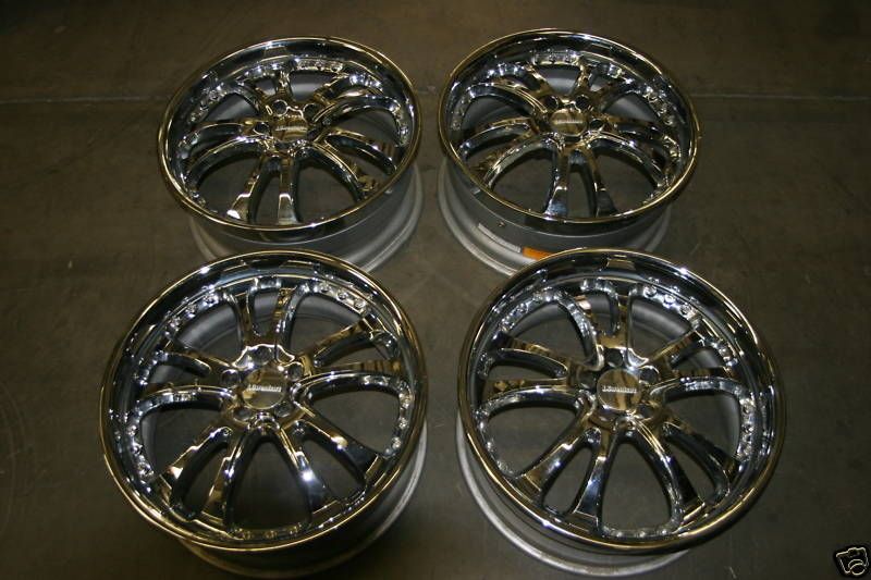 used lowenhart br5 chrome wheels 20x8 5 set of 4