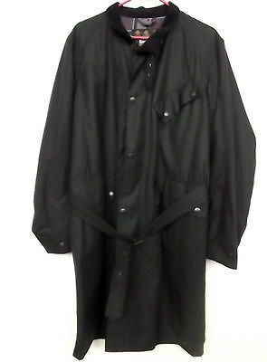 BARBOUR OUTRIDER TRENCH JACKET WAXED COTTON BLACK AUTHENTIC MENS M NEW 