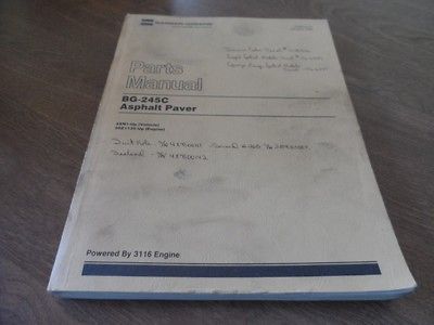 Barber Greene BG 245C Asphalt Paver Parts Catalog Manual #KEBP0170