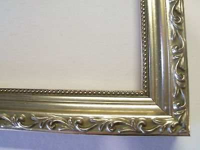 Bright Silver Victorian Wood Picture Frame Custom Made Standard 