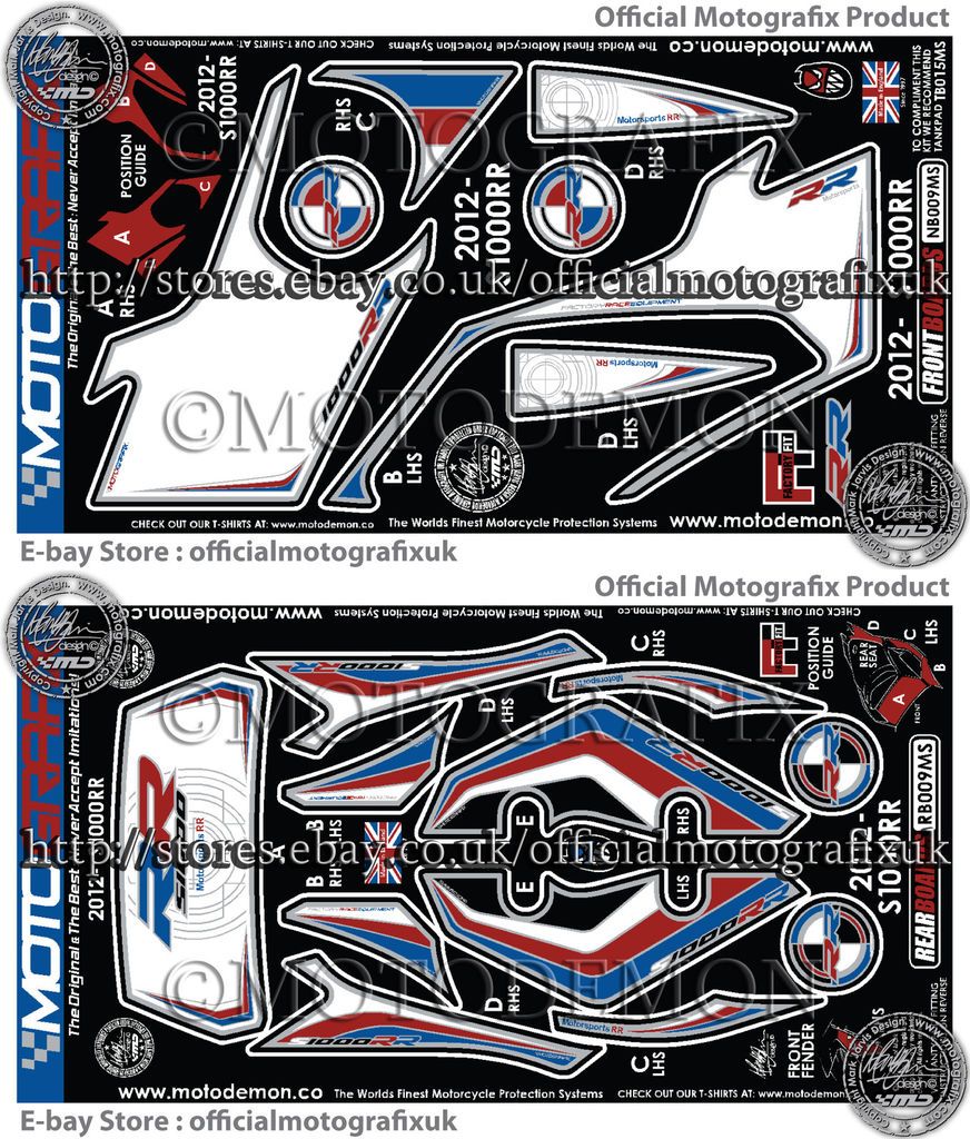   2012   Motografix Rear / Front Fairing Number Board 3D Protector Kit