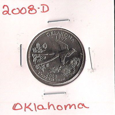 2008 D BU OKLAHOMA STATE QUARTER ~ I HAVE ALL 2000 2012 BU QUARTERS 