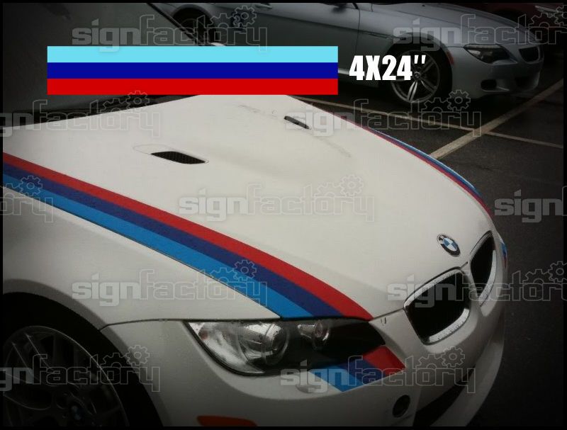 BMW M Color Decal Stripes 1M M3 M5 M6 328 335 128 135 545 550 645 650 