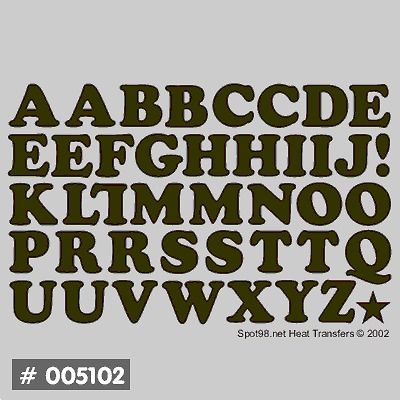 400 RETRO Iron On Transfer Letters for T Shirts, 10P 0051