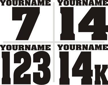 SET OF 3* Custom Racing Name Number Plate Vinyl Decals SX MX ATV Go 