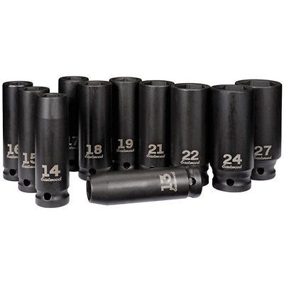 Eastwood 1/2 Inch Drive 11 Piece Metric Deep Impact Socket Set