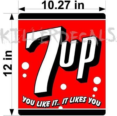 12 7UP 7 UP (7UP402) COOLER POP soda coca cola machine decal