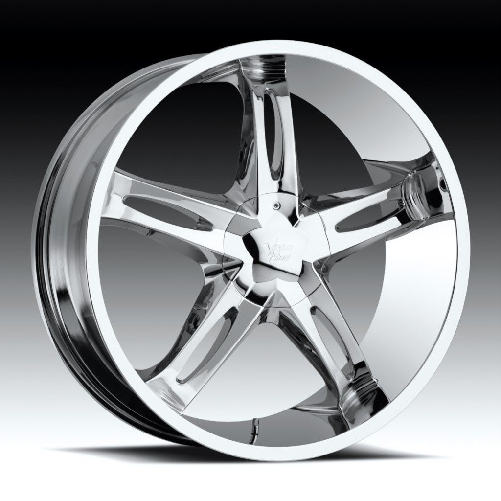 24 inch vision hollywood 5 chrome wheels rims 6x135 32  