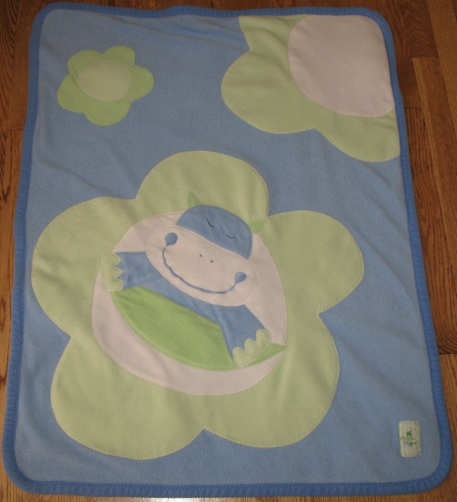 Gagou Tagou Baby Hippo Thick Fleece Baby Blanket or Floor Mat 